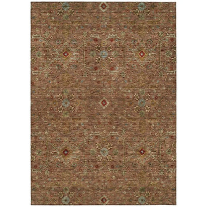 Zara Orange Washable Indoor-Outdoor Rug-Outdoor Rugs-LOOMLAN Rugs-2'6" x 3'10"-LOOMLAN
