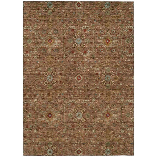Zara Orange Washable Indoor-Outdoor Rug-Outdoor Rugs-LOOMLAN Rugs-2'6" x 3'10"-LOOMLAN