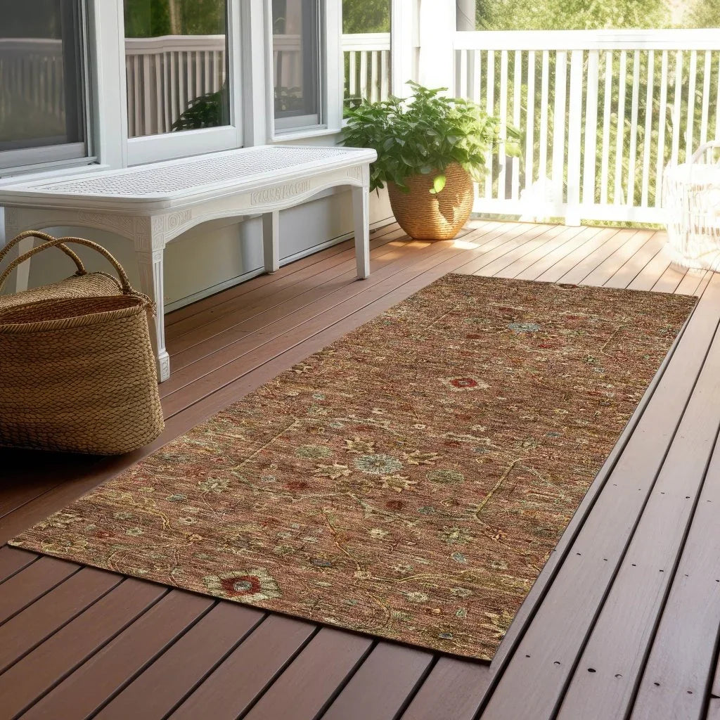 Zara Orange Washable Indoor-Outdoor Rug-Outdoor Rugs-LOOMLAN Rugs-LOOMLAN