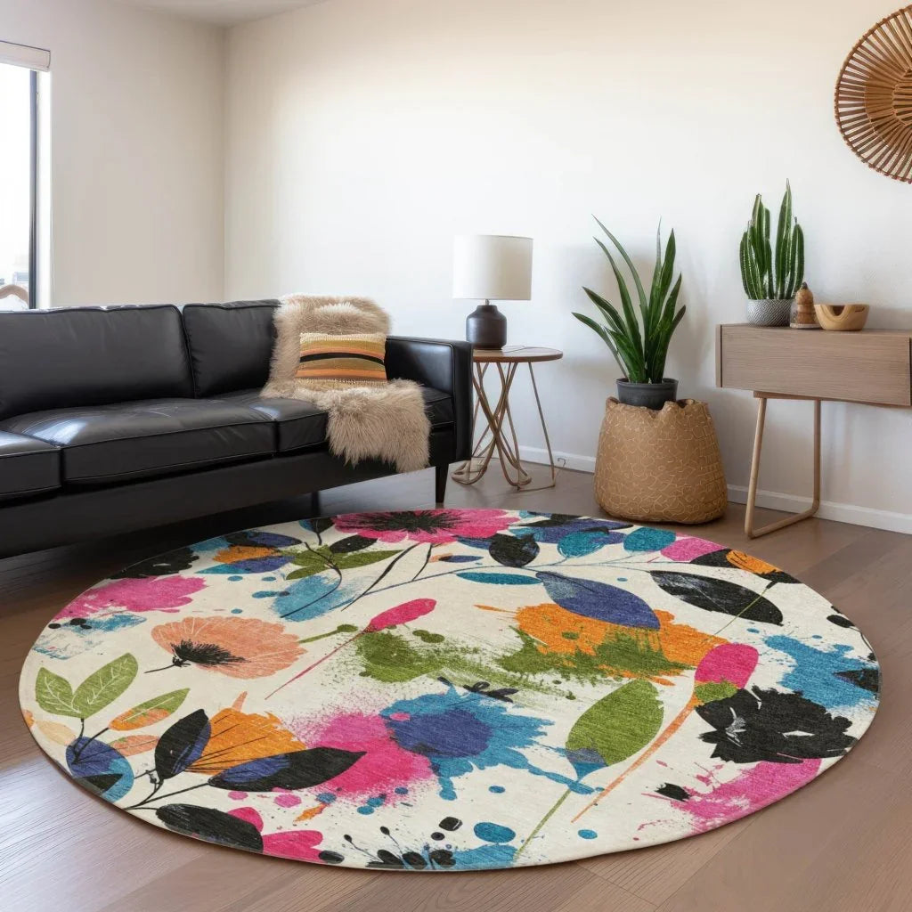 Zarabelle Ivory Washable Indoor - Outdoor Rug - LOOMLAN - LOOMLAN Rugs - Outdoor Rugs