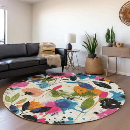 Zarabelle Ivory Washable Indoor - Outdoor Rug - LOOMLAN - LOOMLAN Rugs - Outdoor Rugs