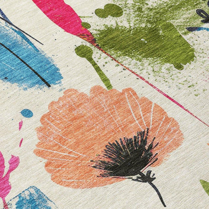 Zarabelle Ivory Washable Indoor - Outdoor Rug - LOOMLAN - LOOMLAN Rugs - Outdoor Rugs