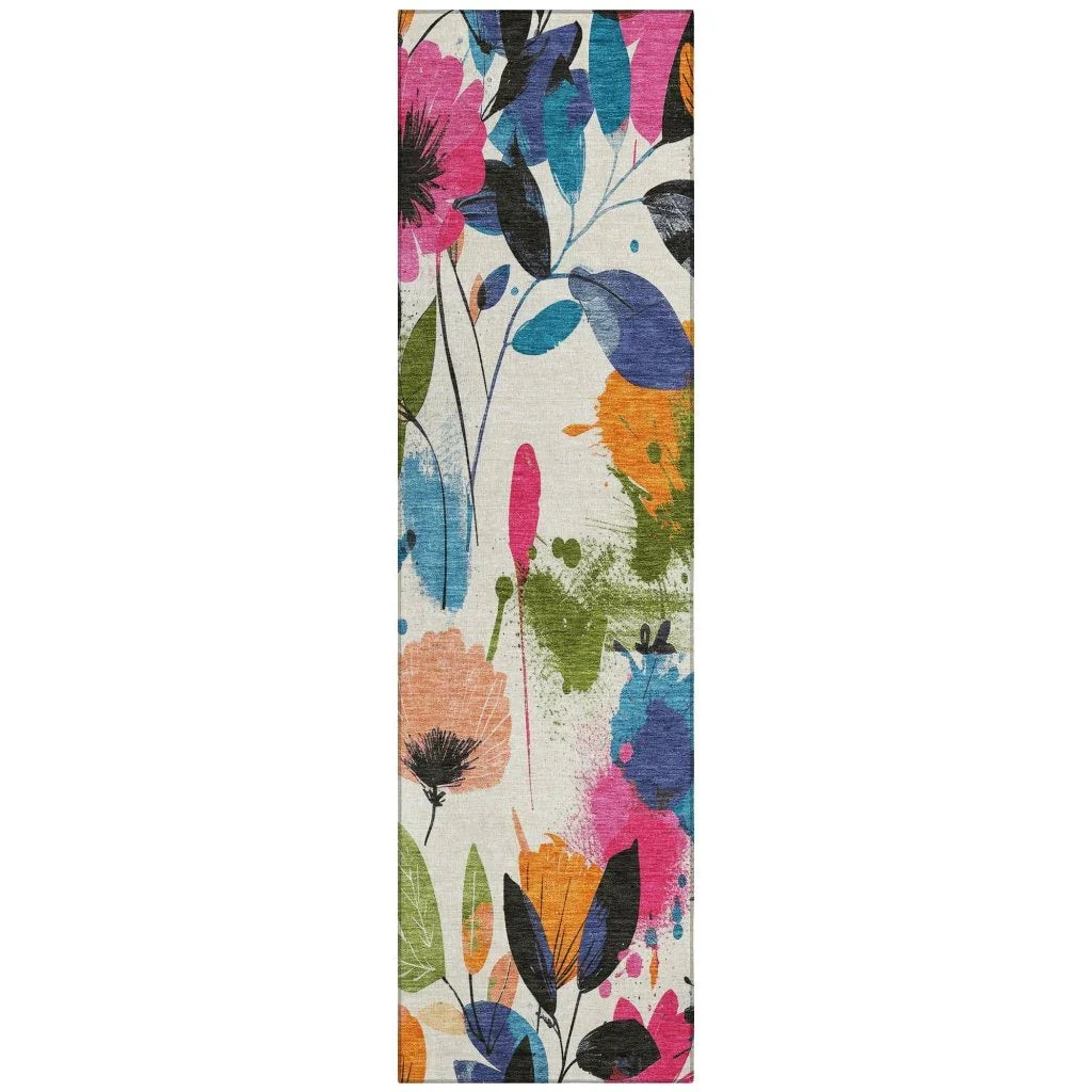 Zarabelle Ivory Washable Indoor - Outdoor Rug - LOOMLAN - LOOMLAN Rugs - Outdoor Rugs