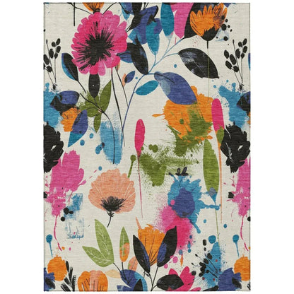 Zarabelle Ivory Washable Indoor - Outdoor Rug - LOOMLAN - LOOMLAN Rugs - Outdoor Rugs