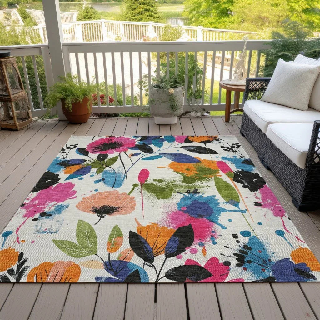Zarabelle Ivory Washable Indoor - Outdoor Rug - LOOMLAN - LOOMLAN Rugs - Outdoor Rugs