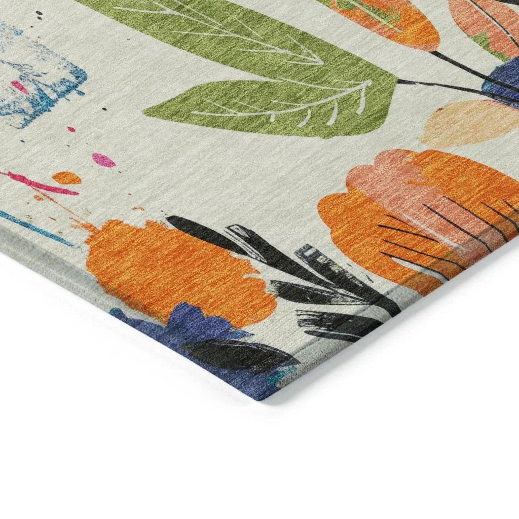 Zarabelle Ivory Washable Indoor - Outdoor Rug - LOOMLAN - LOOMLAN Rugs - Outdoor Rugs