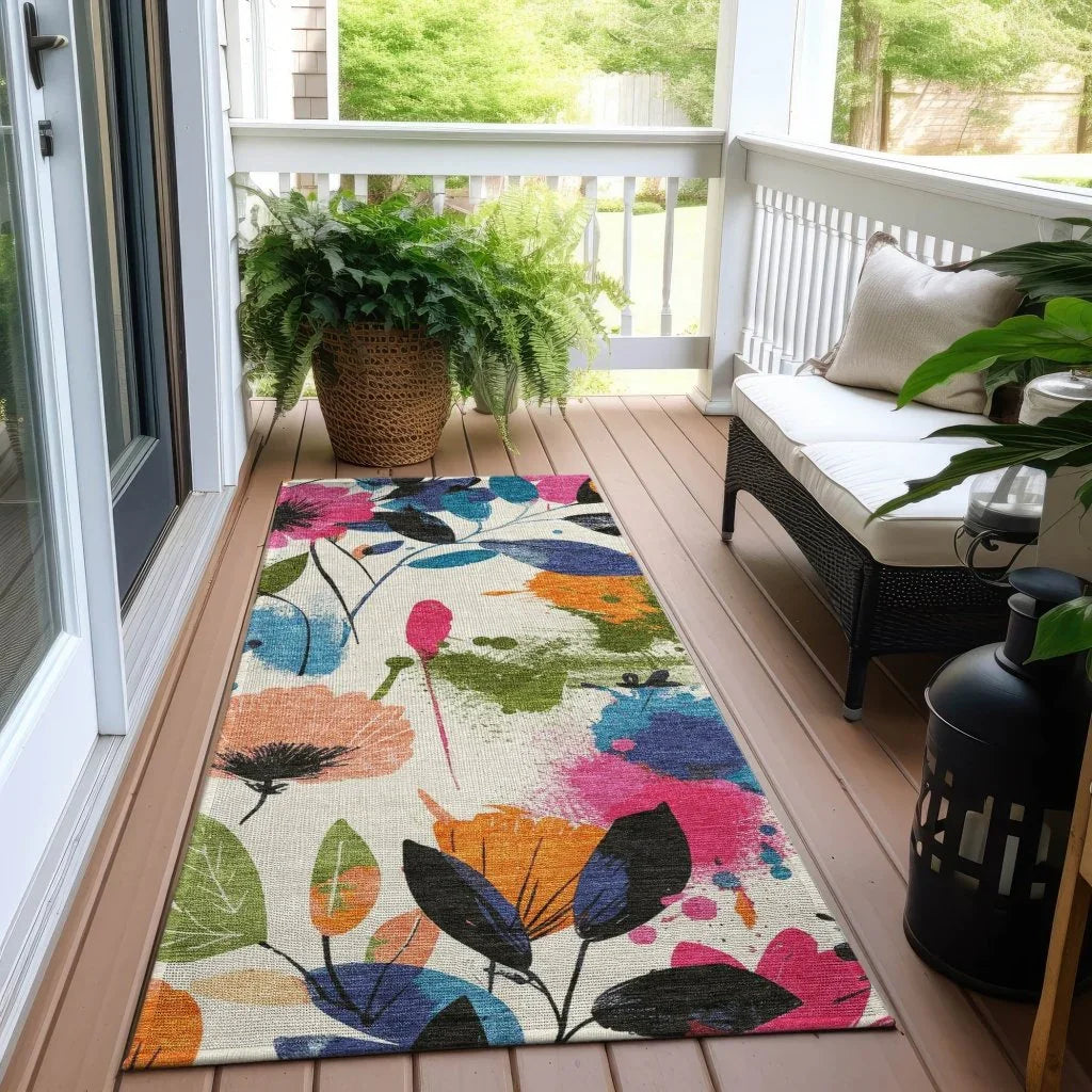 Zarabelle Ivory Washable Indoor - Outdoor Rug - LOOMLAN - LOOMLAN Rugs - Outdoor Rugs