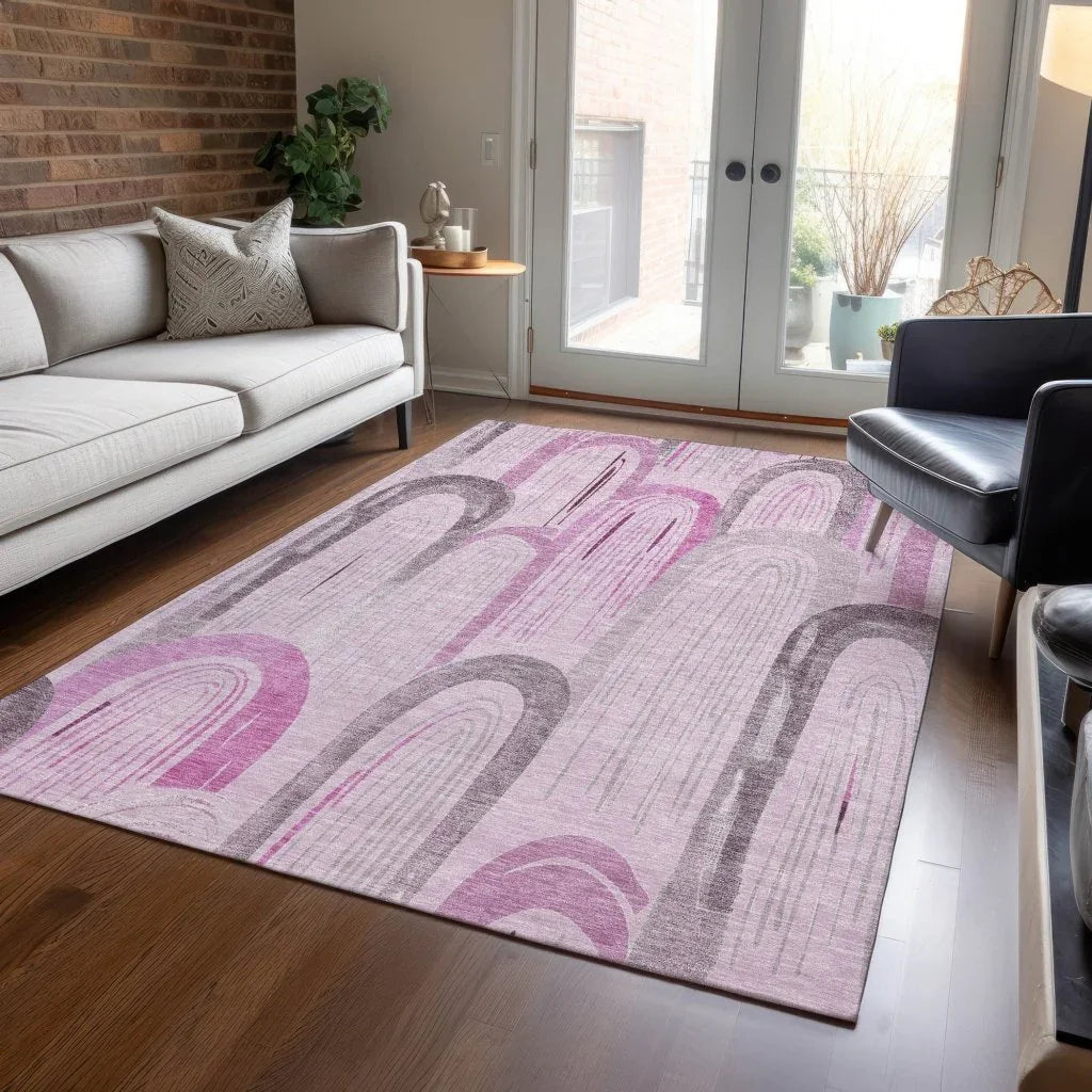 Zaralith Pink Washable Indoor - Outdoor Rug - LOOMLAN - LOOMLAN Rugs - Outdoor Rugs