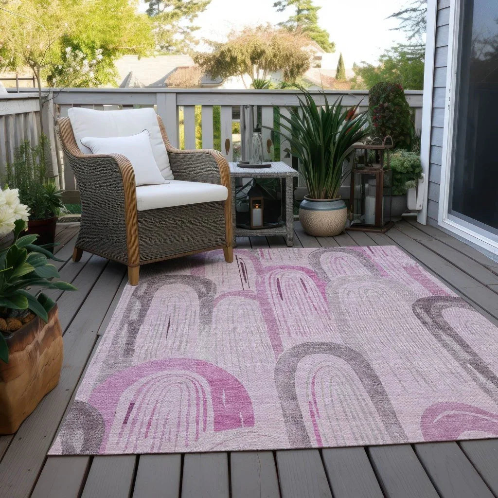 Zaralith Pink Washable Indoor - Outdoor Rug - LOOMLAN - LOOMLAN Rugs - Outdoor Rugs