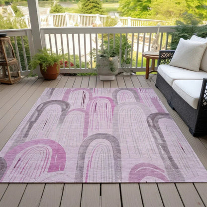 Zaralith Pink Washable Indoor - Outdoor Rug - LOOMLAN - LOOMLAN Rugs - Outdoor Rugs