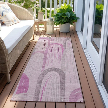 Zaralith Pink Washable Indoor - Outdoor Rug - LOOMLAN - LOOMLAN Rugs - Outdoor Rugs