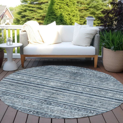 Zaraxa Blue Washable Indoor - Outdoor Rug - LOOMLAN - LOOMLAN Rugs - Outdoor Rugs