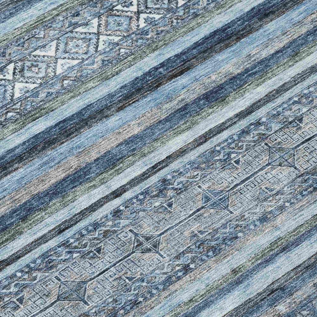 Zaraxa Blue Washable Indoor - Outdoor Rug - LOOMLAN - LOOMLAN Rugs - Outdoor Rugs