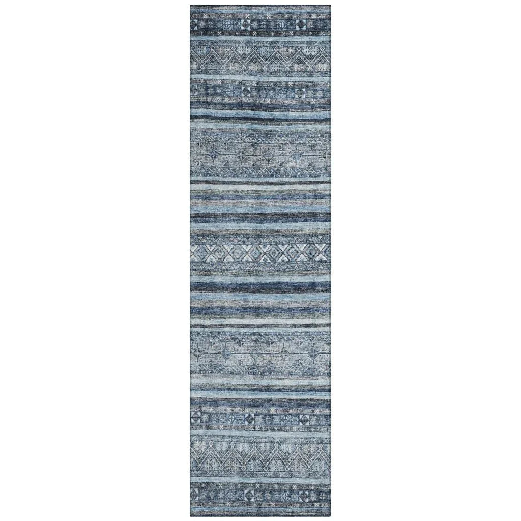 Zaraxa Blue Washable Indoor - Outdoor Rug - LOOMLAN - LOOMLAN Rugs - Outdoor Rugs