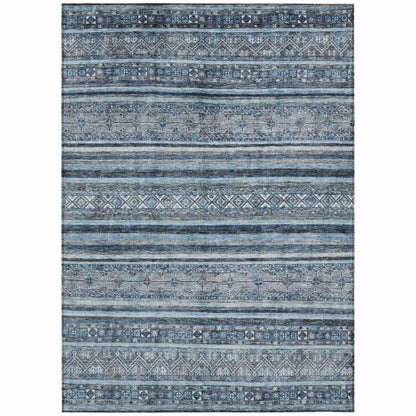 Zaraxa Blue Washable Indoor - Outdoor Rug - LOOMLAN - LOOMLAN Rugs - Outdoor Rugs