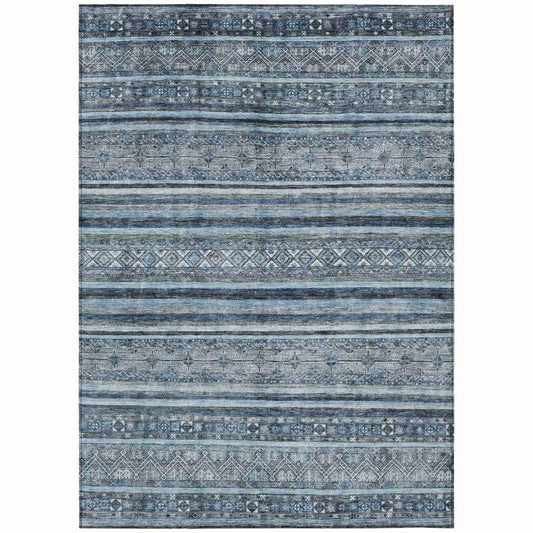 Zaraxa Blue Washable Indoor - Outdoor Rug - LOOMLAN - LOOMLAN Rugs - Outdoor Rugs