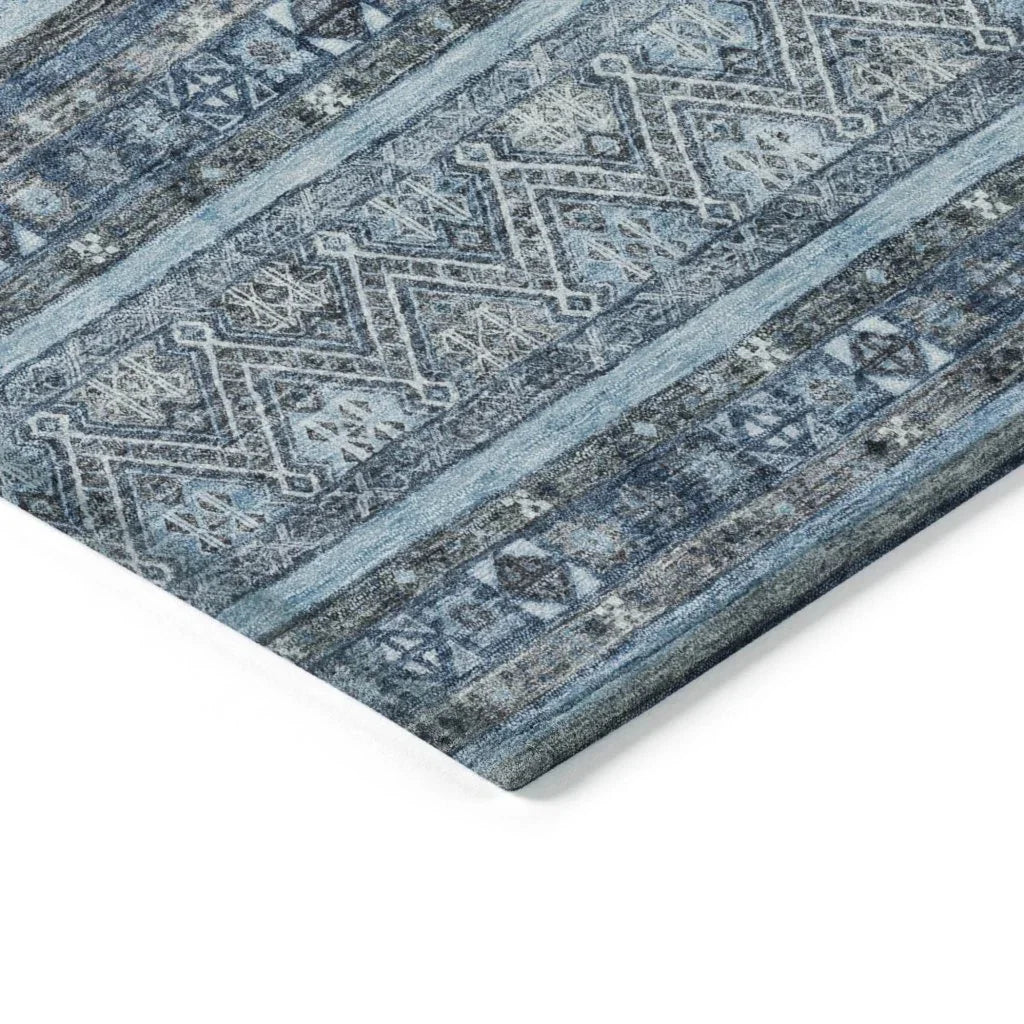 Zaraxa Blue Washable Indoor - Outdoor Rug - LOOMLAN - LOOMLAN Rugs - Outdoor Rugs