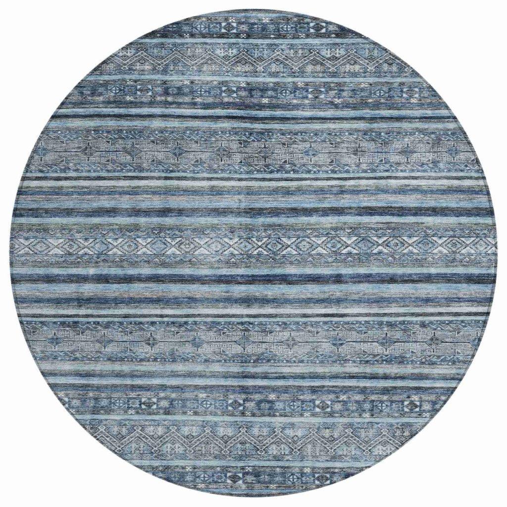 Zaraxa Blue Washable Indoor - Outdoor Rug - LOOMLAN - LOOMLAN Rugs - Outdoor Rugs