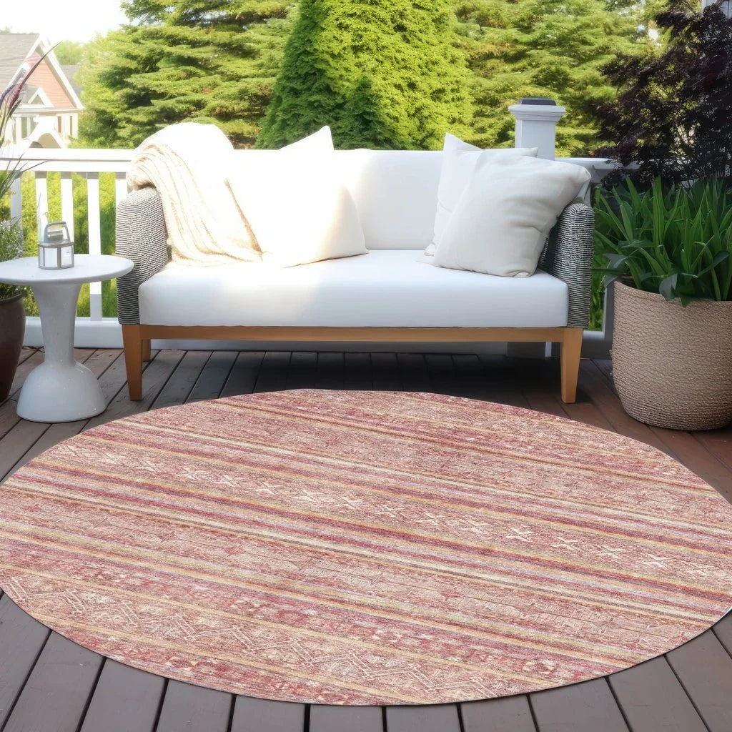 Zaraxa Orange Washable Indoor - Outdoor Rug - LOOMLAN - LOOMLAN Rugs - Outdoor Rugs