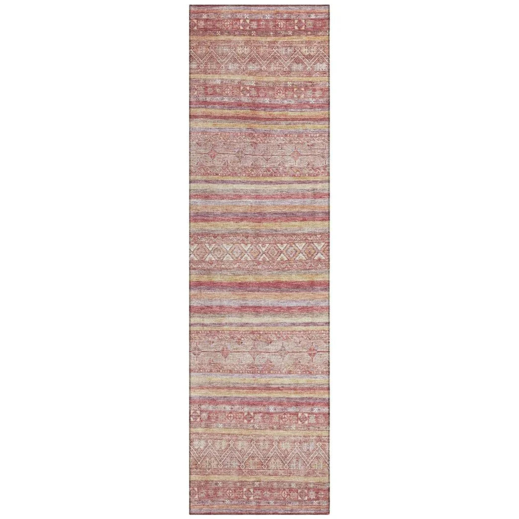 Zaraxa Orange Washable Indoor - Outdoor Rug - LOOMLAN - LOOMLAN Rugs - Outdoor Rugs