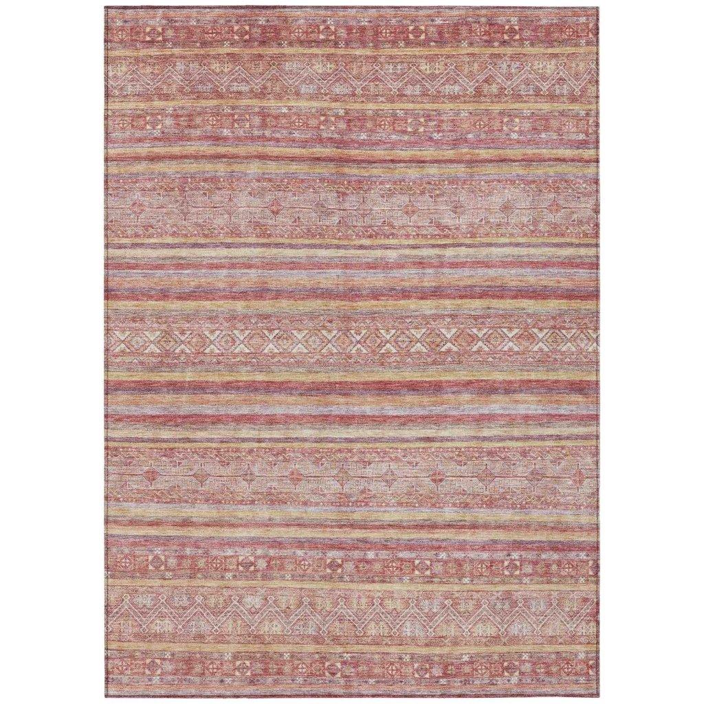 Zaraxa Orange Washable Indoor - Outdoor Rug - LOOMLAN - LOOMLAN Rugs - Outdoor Rugs