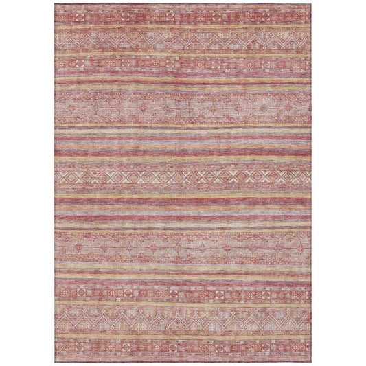 Zaraxa Orange Washable Indoor - Outdoor Rug - LOOMLAN - LOOMLAN Rugs - Outdoor Rugs