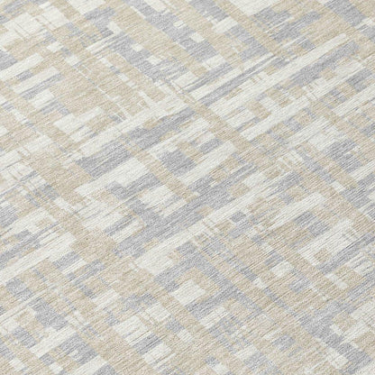 Zarifa Beige Washable Indoor-Outdoor Rug-Outdoor Rugs-LOOMLAN Rugs-LOOMLAN