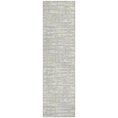 Zarifa Beige Washable Indoor-Outdoor Rug-Outdoor Rugs-LOOMLAN Rugs-2'3" x 7'6"-LOOMLAN