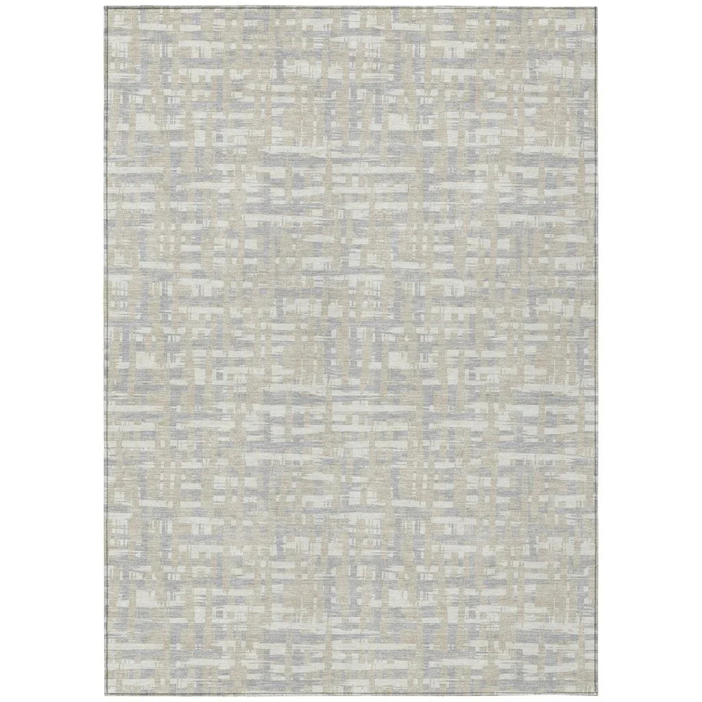 Zarifa Beige Washable Indoor-Outdoor Rug-Outdoor Rugs-LOOMLAN Rugs-2'6" x 3'10"-LOOMLAN