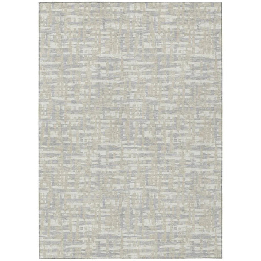 Zarifa Beige Washable Indoor-Outdoor Rug-Outdoor Rugs-LOOMLAN Rugs-2'6" x 3'10"-LOOMLAN