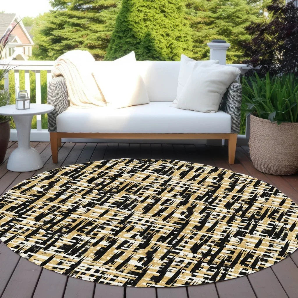 Zarifa Black Washable Indoor-Outdoor Rug-Outdoor Rugs-LOOMLAN Rugs-LOOMLAN
