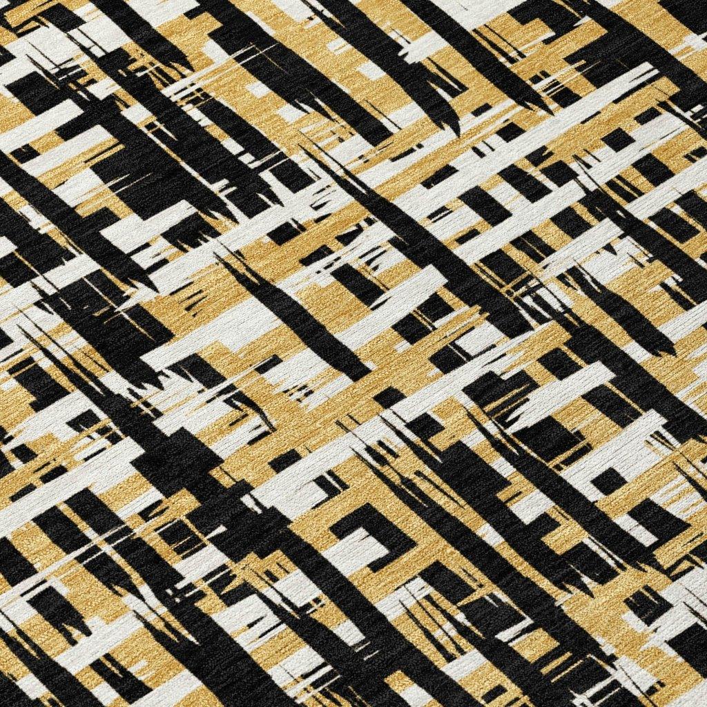 Zarifa Black Washable Indoor-Outdoor Rug-Outdoor Rugs-LOOMLAN Rugs-LOOMLAN