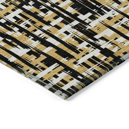 Zarifa Black Washable Indoor-Outdoor Rug-Outdoor Rugs-LOOMLAN Rugs-LOOMLAN