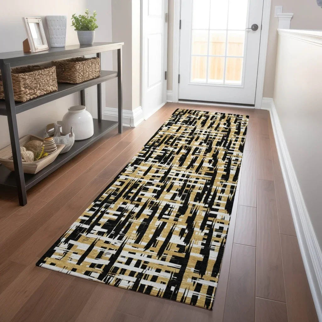 Zarifa Black Washable Indoor-Outdoor Rug-Outdoor Rugs-LOOMLAN Rugs-LOOMLAN