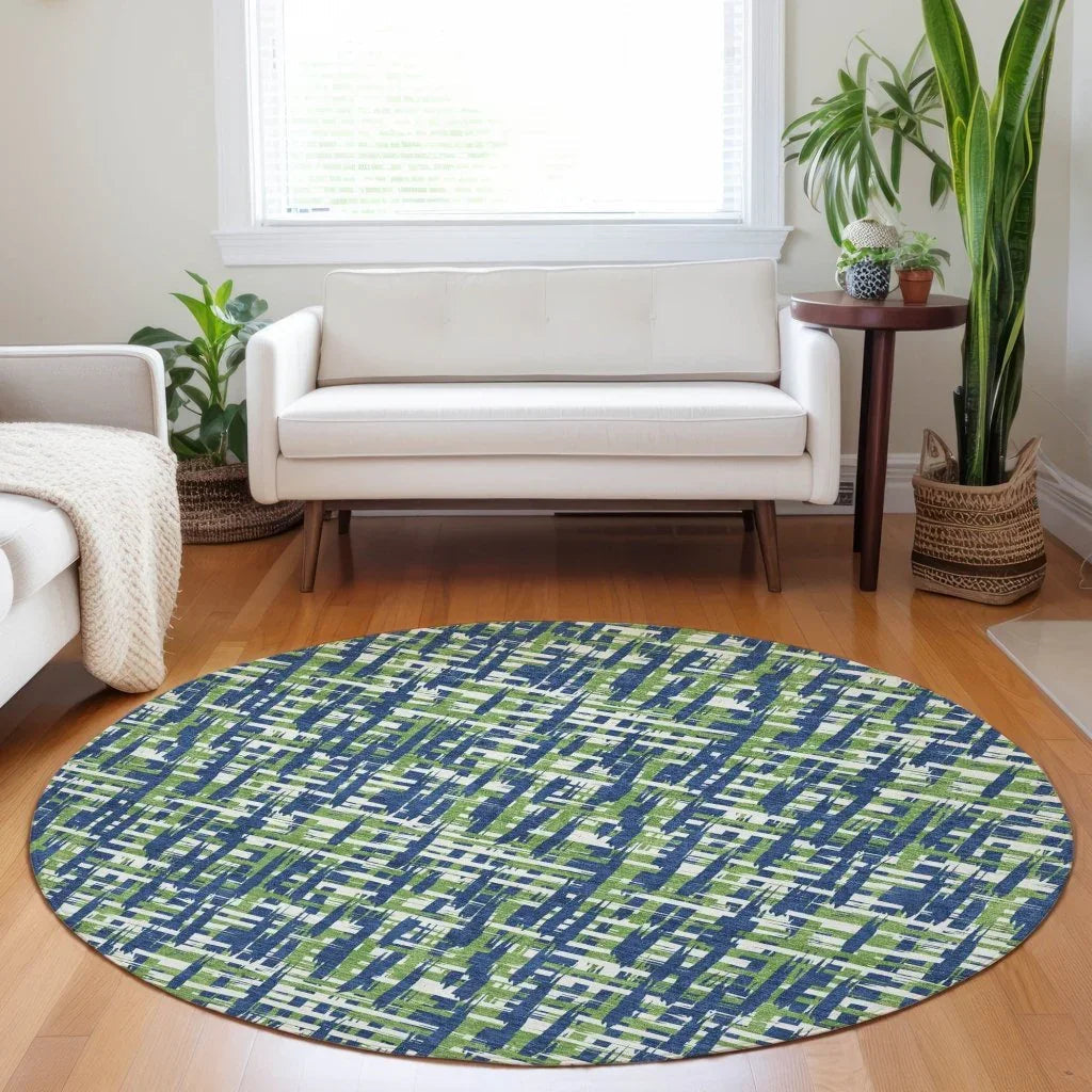 Zarifa Blue Washable Indoor-Outdoor Rug-Outdoor Rugs-LOOMLAN Rugs-LOOMLAN