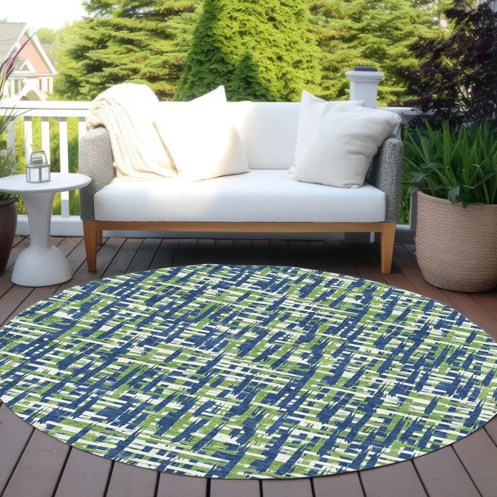 Zarifa Blue Washable Indoor-Outdoor Rug-Outdoor Rugs-LOOMLAN Rugs-LOOMLAN