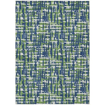 Zarifa Blue Washable Indoor-Outdoor Rug-Outdoor Rugs-LOOMLAN Rugs-2'6" x 3'10"-LOOMLAN