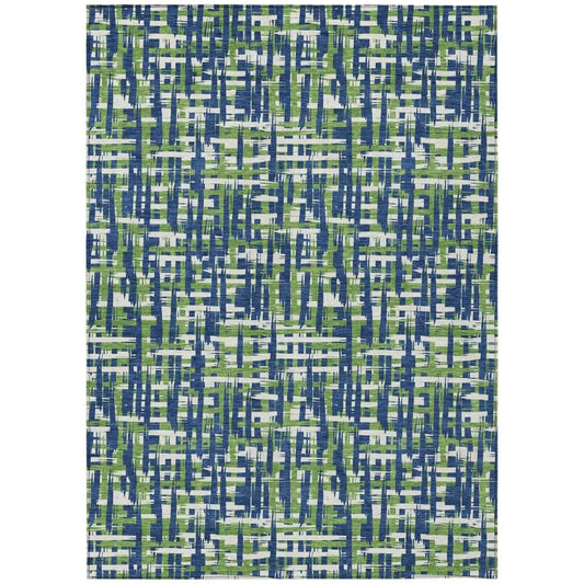 Zarifa Blue Washable Indoor-Outdoor Rug-Outdoor Rugs-LOOMLAN Rugs-2'6" x 3'10"-LOOMLAN