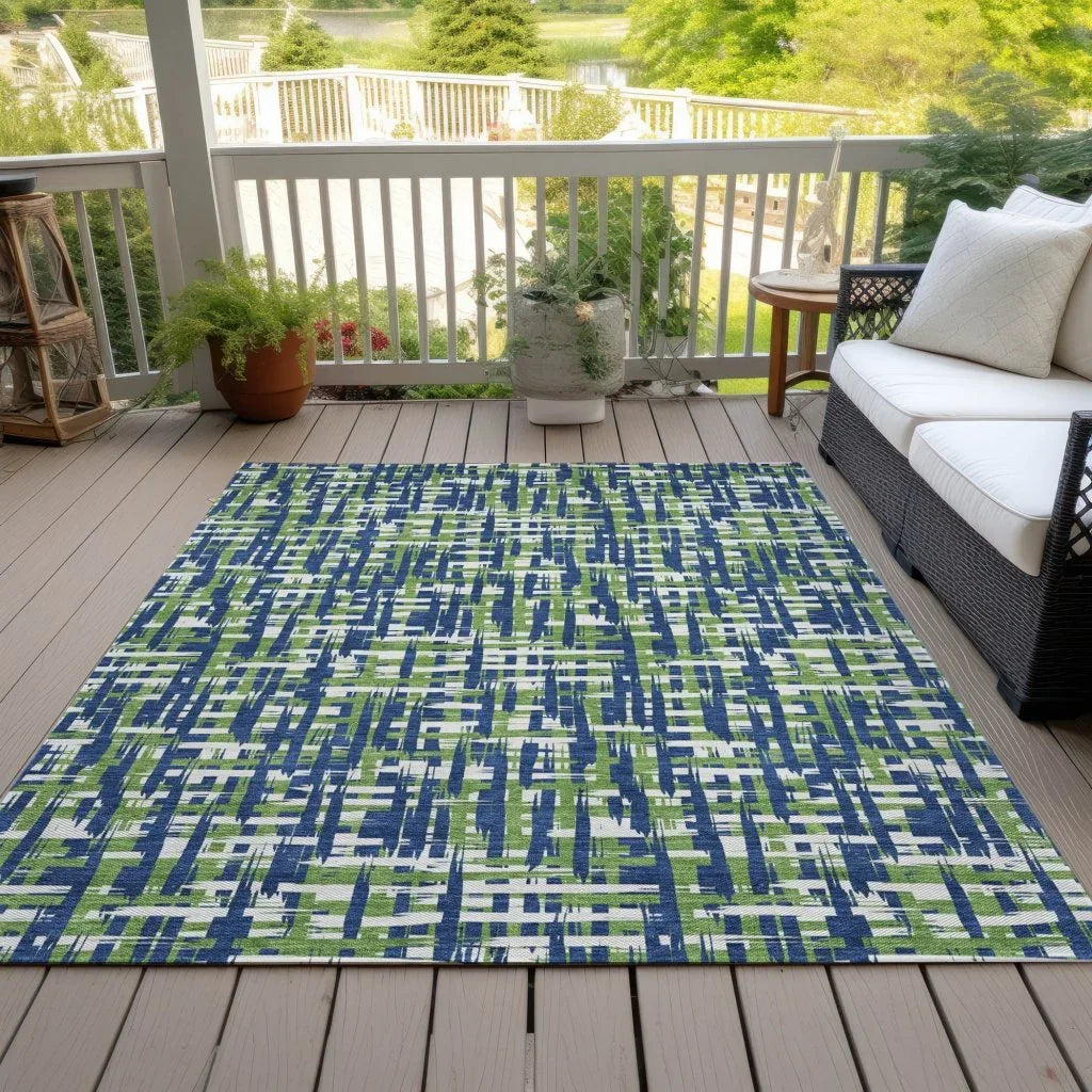 Zarifa Blue Washable Indoor-Outdoor Rug-Outdoor Rugs-LOOMLAN Rugs-LOOMLAN