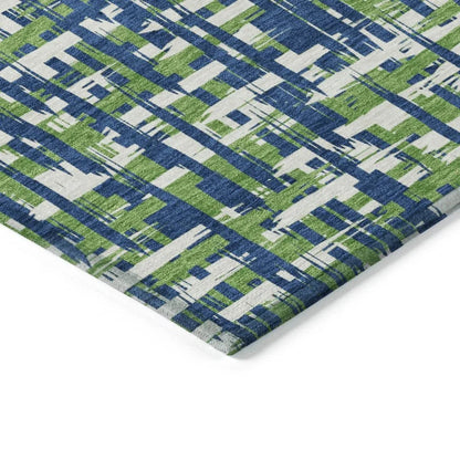 Zarifa Blue Washable Indoor-Outdoor Rug-Outdoor Rugs-LOOMLAN Rugs-LOOMLAN