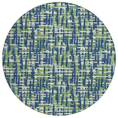 Zarifa Blue Washable Indoor-Outdoor Rug-Outdoor Rugs-LOOMLAN Rugs-8' x 8'-LOOMLAN