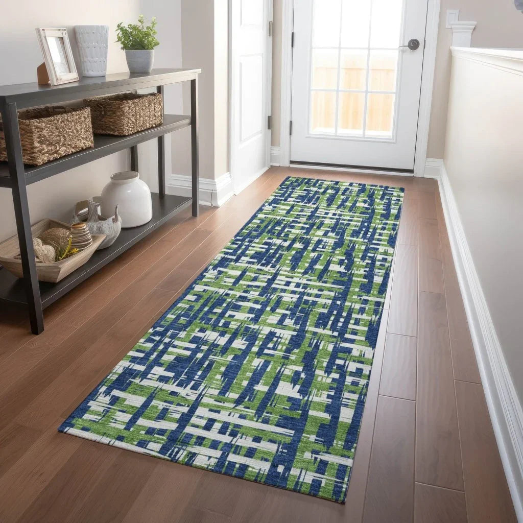 Zarifa Blue Washable Indoor-Outdoor Rug-Outdoor Rugs-LOOMLAN Rugs-LOOMLAN