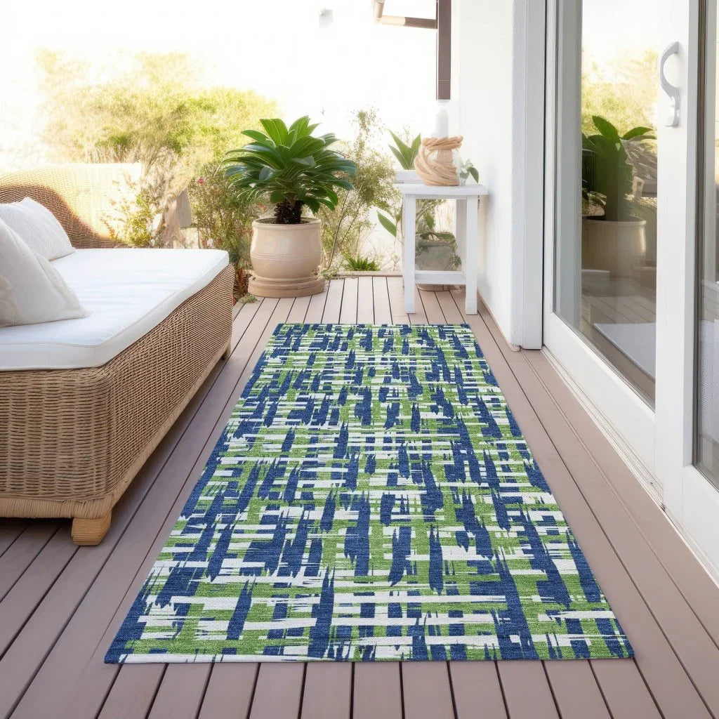 Zarifa Blue Washable Indoor-Outdoor Rug-Outdoor Rugs-LOOMLAN Rugs-LOOMLAN