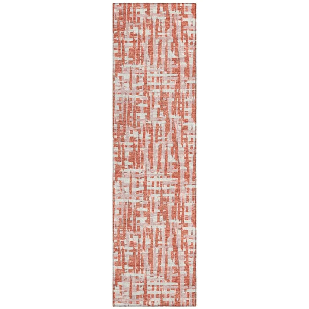 Zarifa Coral Washable Indoor-Outdoor Rug-Outdoor Rugs-LOOMLAN Rugs-2'3" x 7'6"-LOOMLAN