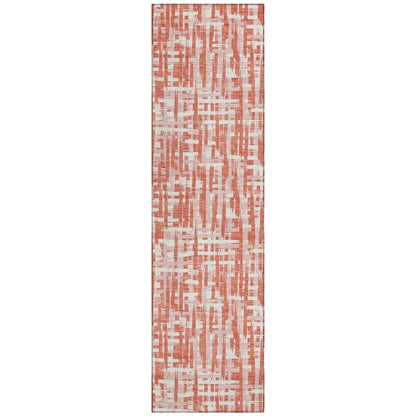 Zarifa Coral Washable Indoor-Outdoor Rug-Outdoor Rugs-LOOMLAN Rugs-2'3" x 7'6"-LOOMLAN