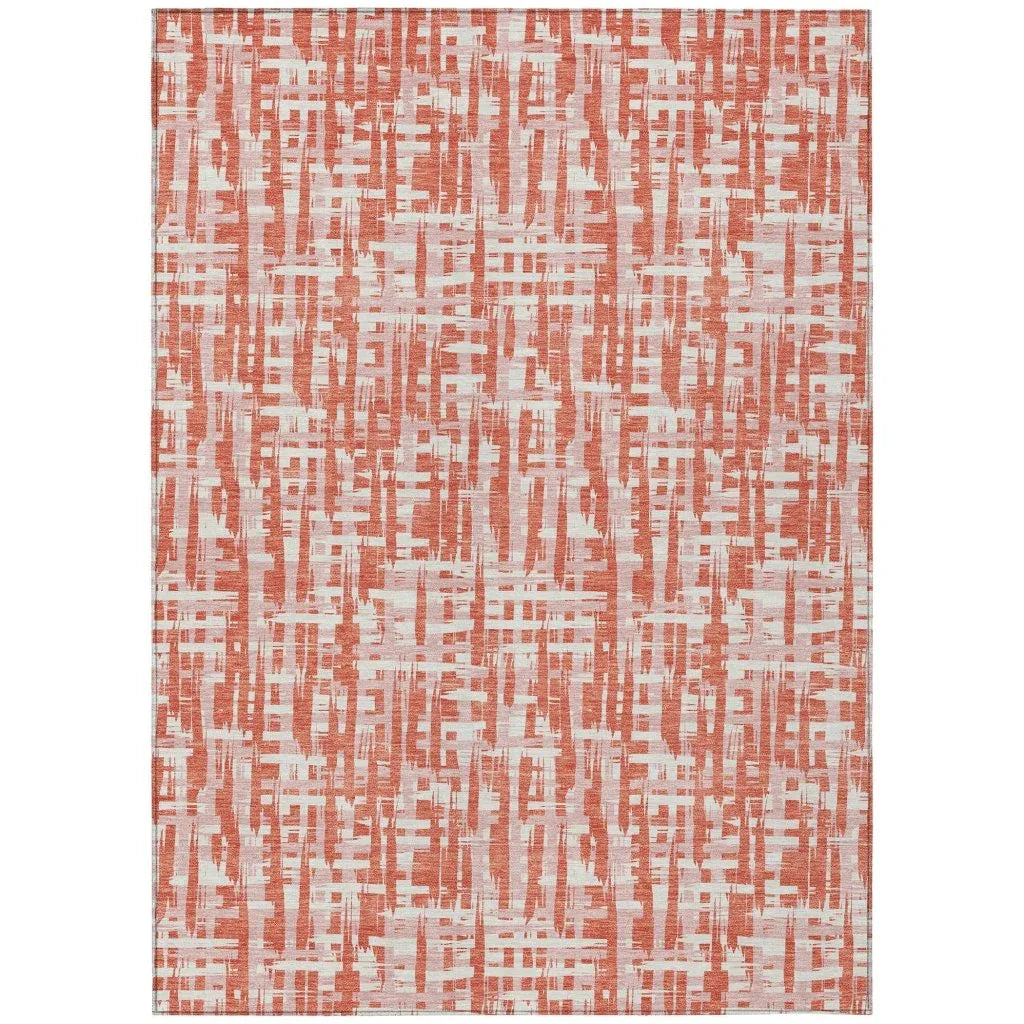 Zarifa Coral Washable Indoor-Outdoor Rug-Outdoor Rugs-LOOMLAN Rugs-2'6" x 3'10"-LOOMLAN