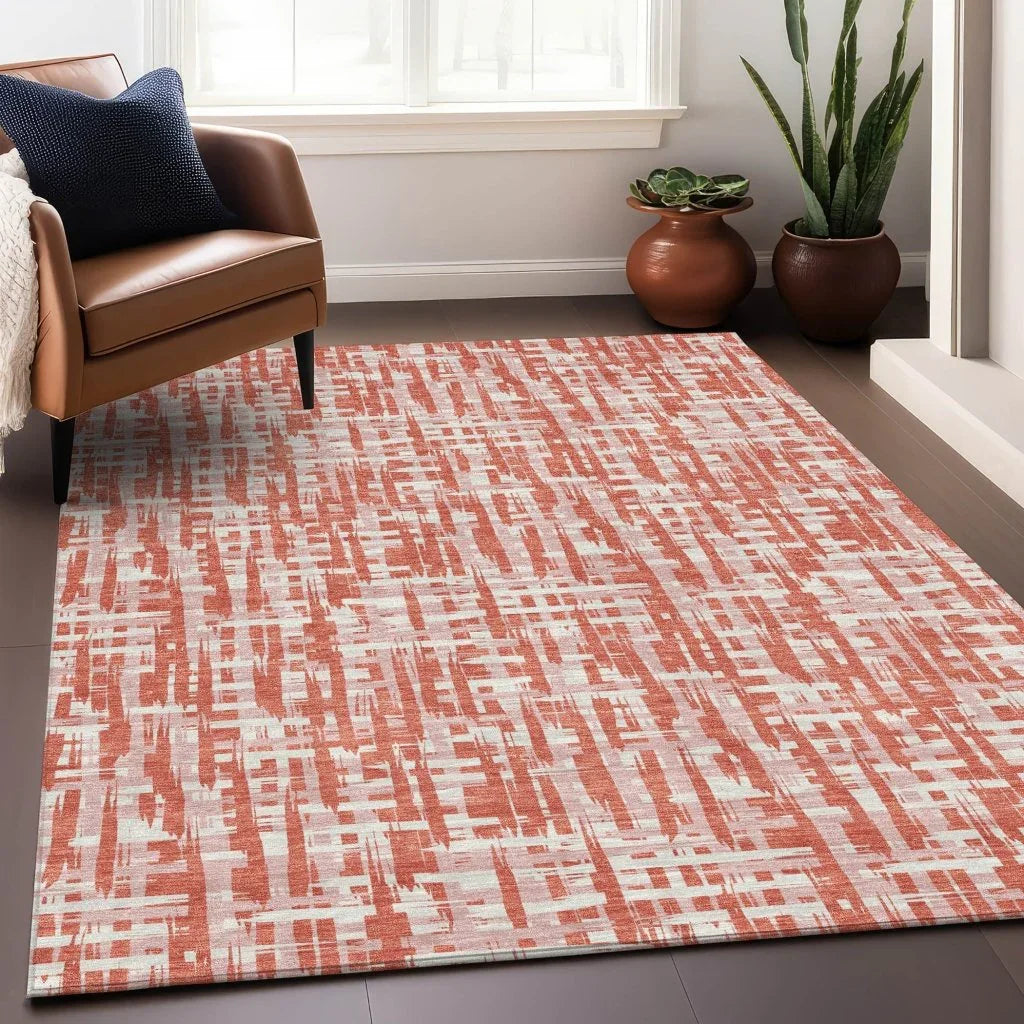 Zarifa Coral Washable Indoor-Outdoor Rug-Outdoor Rugs-LOOMLAN Rugs-LOOMLAN