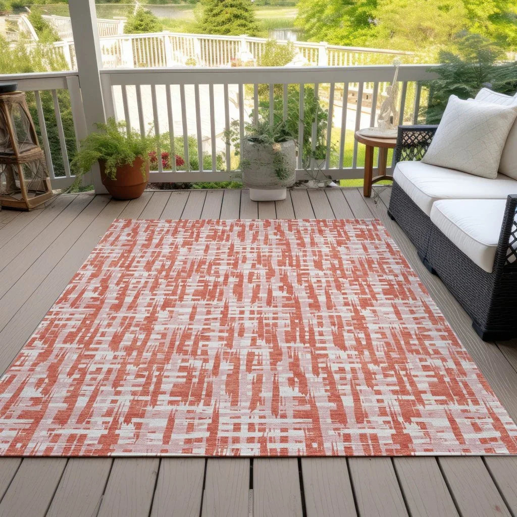 Zarifa Coral Washable Indoor-Outdoor Rug-Outdoor Rugs-LOOMLAN Rugs-LOOMLAN