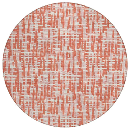 Zarifa Coral Washable Indoor-Outdoor Rug-Outdoor Rugs-LOOMLAN Rugs-8' x 8'-LOOMLAN
