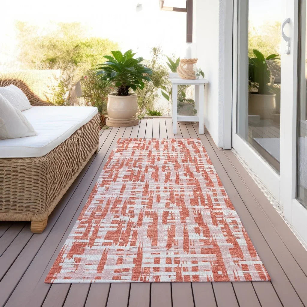 Zarifa Coral Washable Indoor-Outdoor Rug-Outdoor Rugs-LOOMLAN Rugs-LOOMLAN